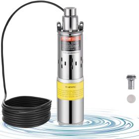 VEVOR Solar Water Pump, 24V DC 277W Submersible Deep Well Pump, Max Flow 9.25 GPM, Max Head 272 ft, Max Submersion 65.6 ft