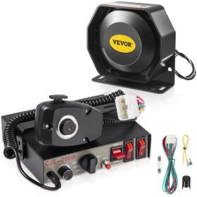 VEVOR 200W Siren Bundle 8 Tones Emergency Warning Siren with PA Speaker MIC System Vehicle Siren Box Fit for Police, Ambulance