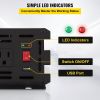 VEVOR Power Inverter, 1250W Modified Sine Wave Inverter, DC 12V to AC 120V Car Converter, with LCD Remote Controller, LED Indicator