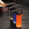 1 PC Gas Torch Cigar Lighter Butane Refillable Single Jet Cigarette Smoking Lighters Plastic Gun Style Fire Starter Ship Rondom
