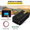 VEVOR Power Inverter, 1250W Modified Sine Wave Inverter, DC 12V to AC 120V Car Converter, with LCD Remote Controller, LED Indicator