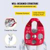 VEVOR Twin Sheave Block and Tackle 1/2" x 200Ft Twin Sheave Block with Braid Rope 30-35KN 6600-7705LBS Double Pulley Rigging