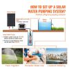 VEVOR Solar Water Pump, 12V DC 120W Submersible Deep Well Pump, Max Flow 3.2 GPM, Max Head 230 ft, Max Submersion 98.4 ft