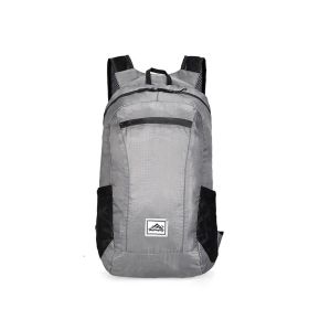 Lightweight Portable Foldable Backpack for Women Men Travel Hiking (Color: gray, Type: Sports Bag)
