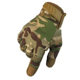 Men Riding Gloves Cycling Bike Full Finger Motos Racing Gloves Antiskid Screen Touch Outdoor Sports Tactical Gloves Protect Gear (Color: Cp Camo, size: L)