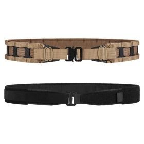 VOTAGOO Tactical Belt, 1.75'' MOLLE Battle Belt with Quick Release Buckle, Low Profile Laser-Cut Battle Belt for Range (Color: Coyote Brown, size: M)